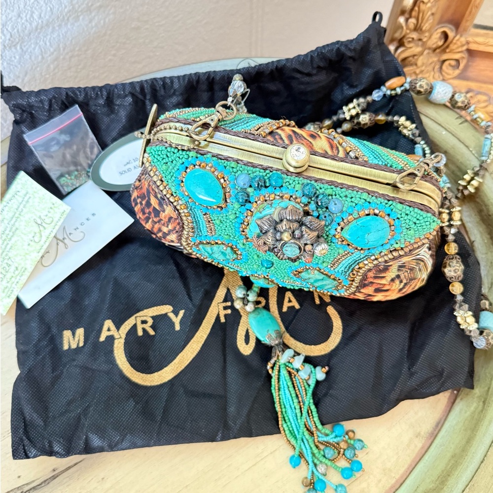 MARY FRANCES Turquoise Hand Bag Purse
